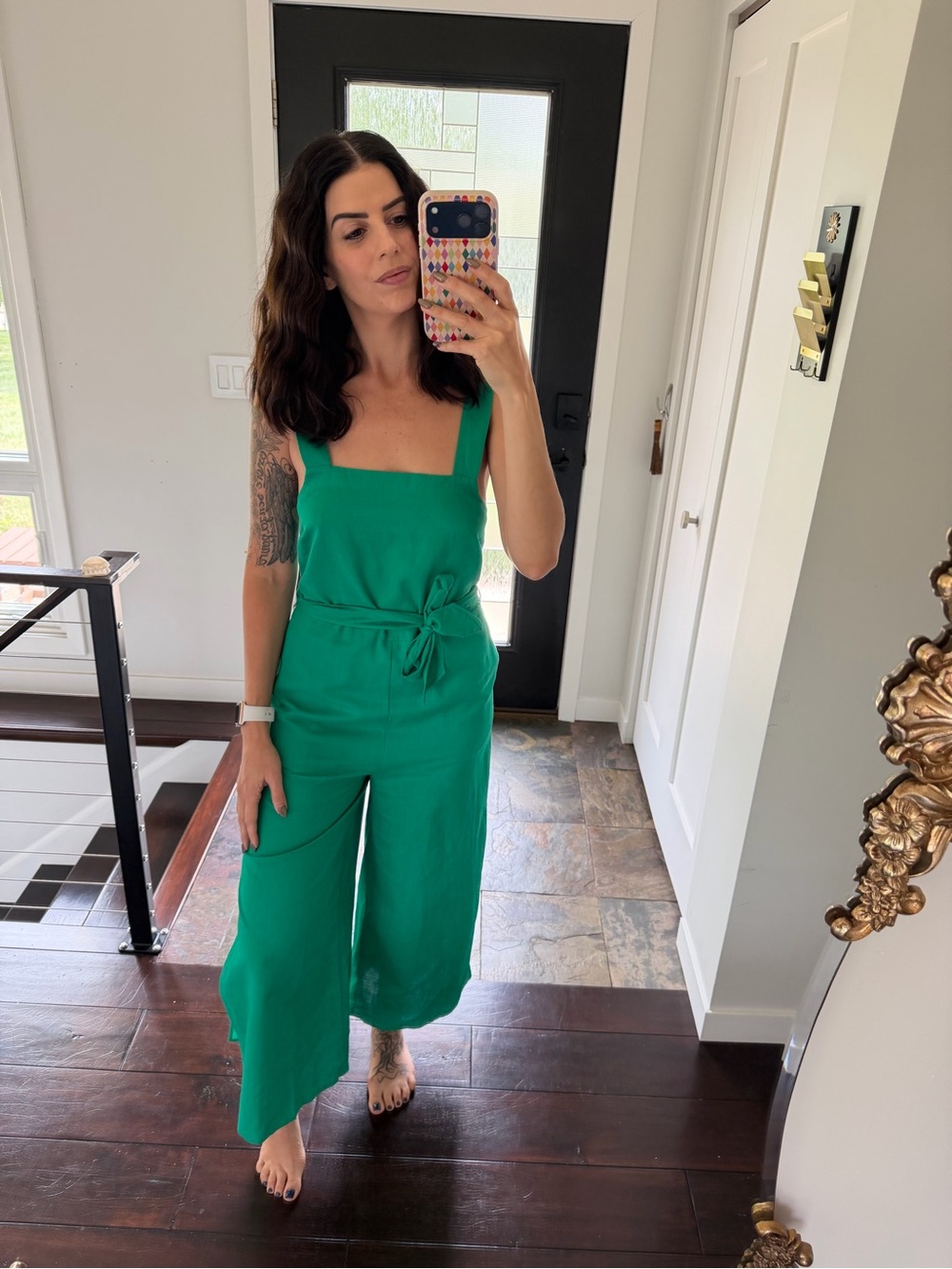 Seafolly Australia Women's Emerald Green Wide-Leg Jumpsuit with Tie Waist